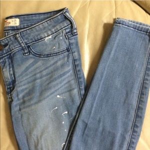 Super skinny ripped jeans /painted design